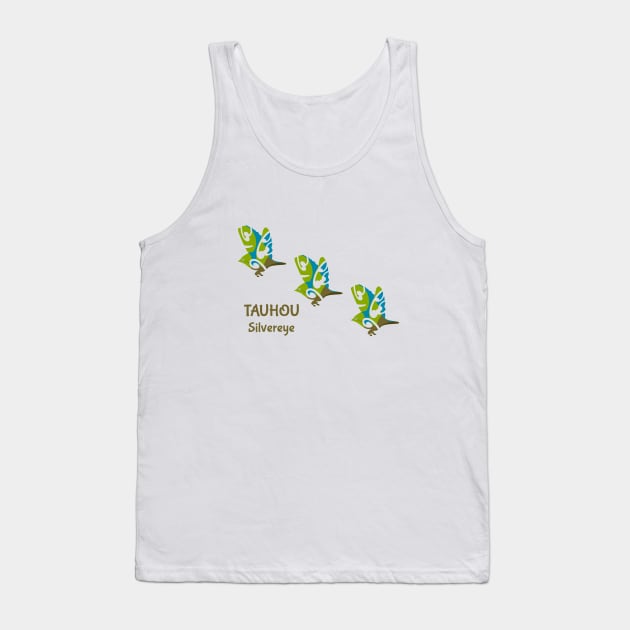 Silvereye TAUHOU New Zealand Bird Tank Top by mailboxdisco